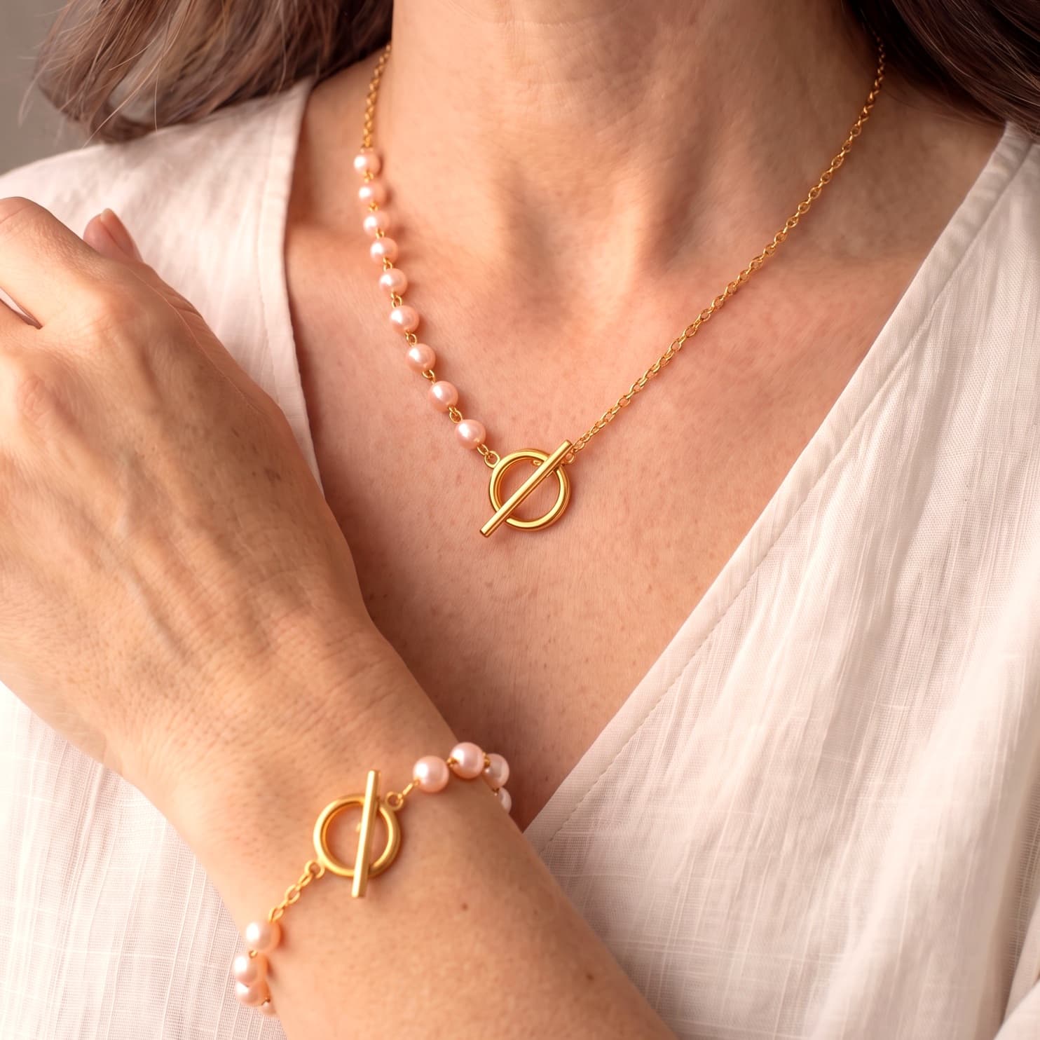Collar y Pulsera Indira – Dorado