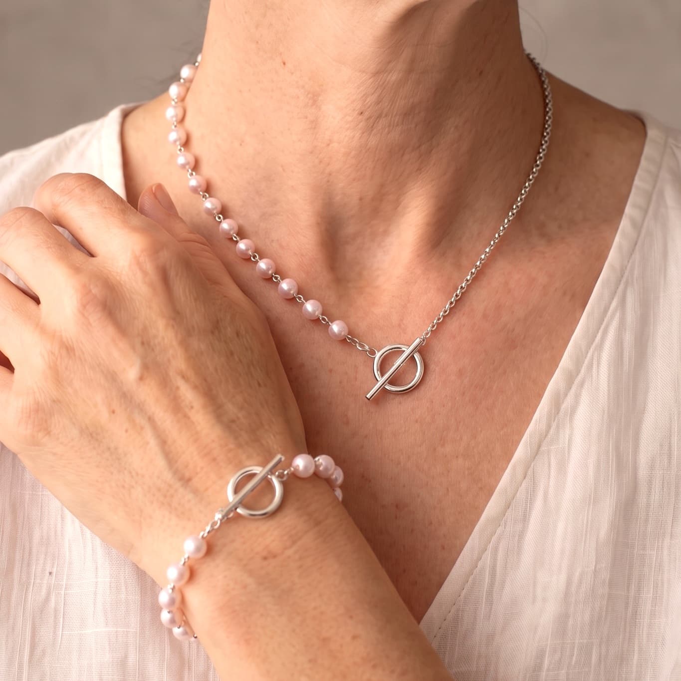Collar y Pulsera Indira – Plateado