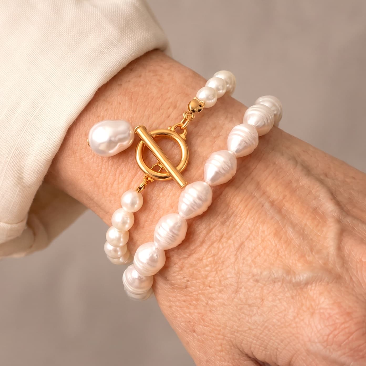 Conjunto de Pulseras Perla Infinity
