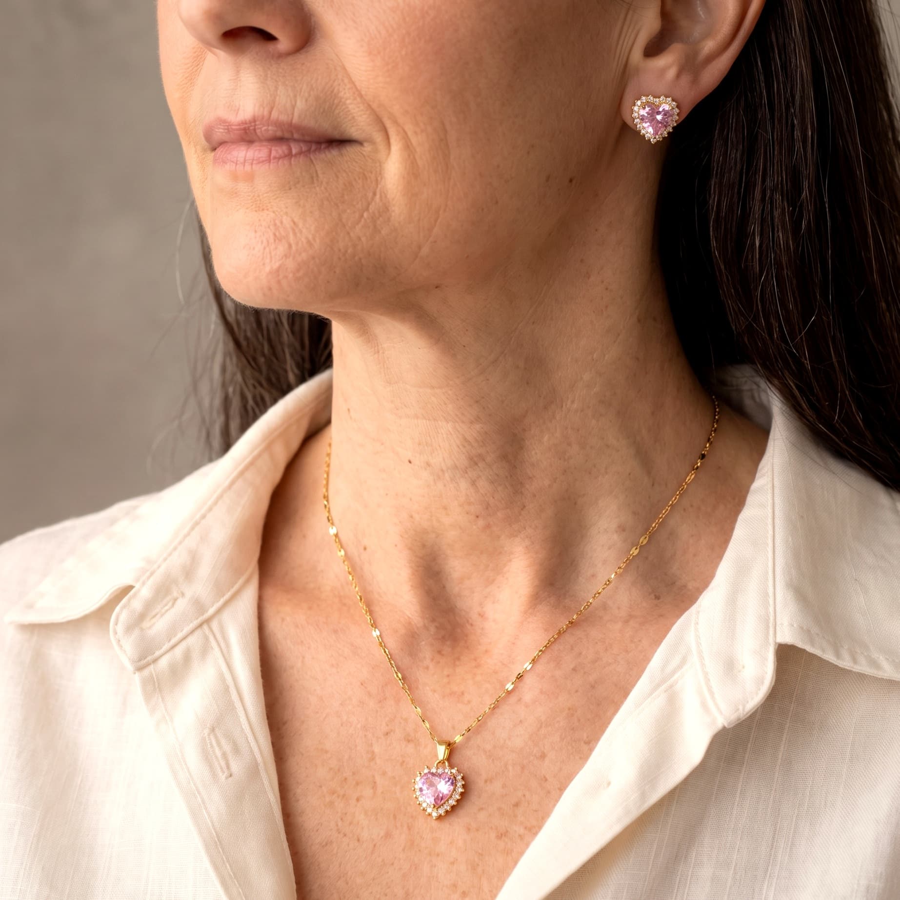 Conjunto Corazón Rosa